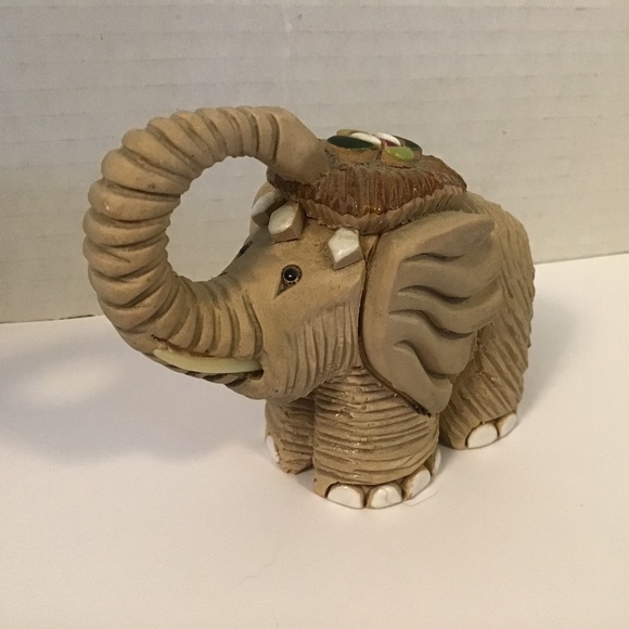 Artesania Rinconada Elephant Handcrafted Figurine Uruguay Signed Figurine 1990s - Picture 1 of 5